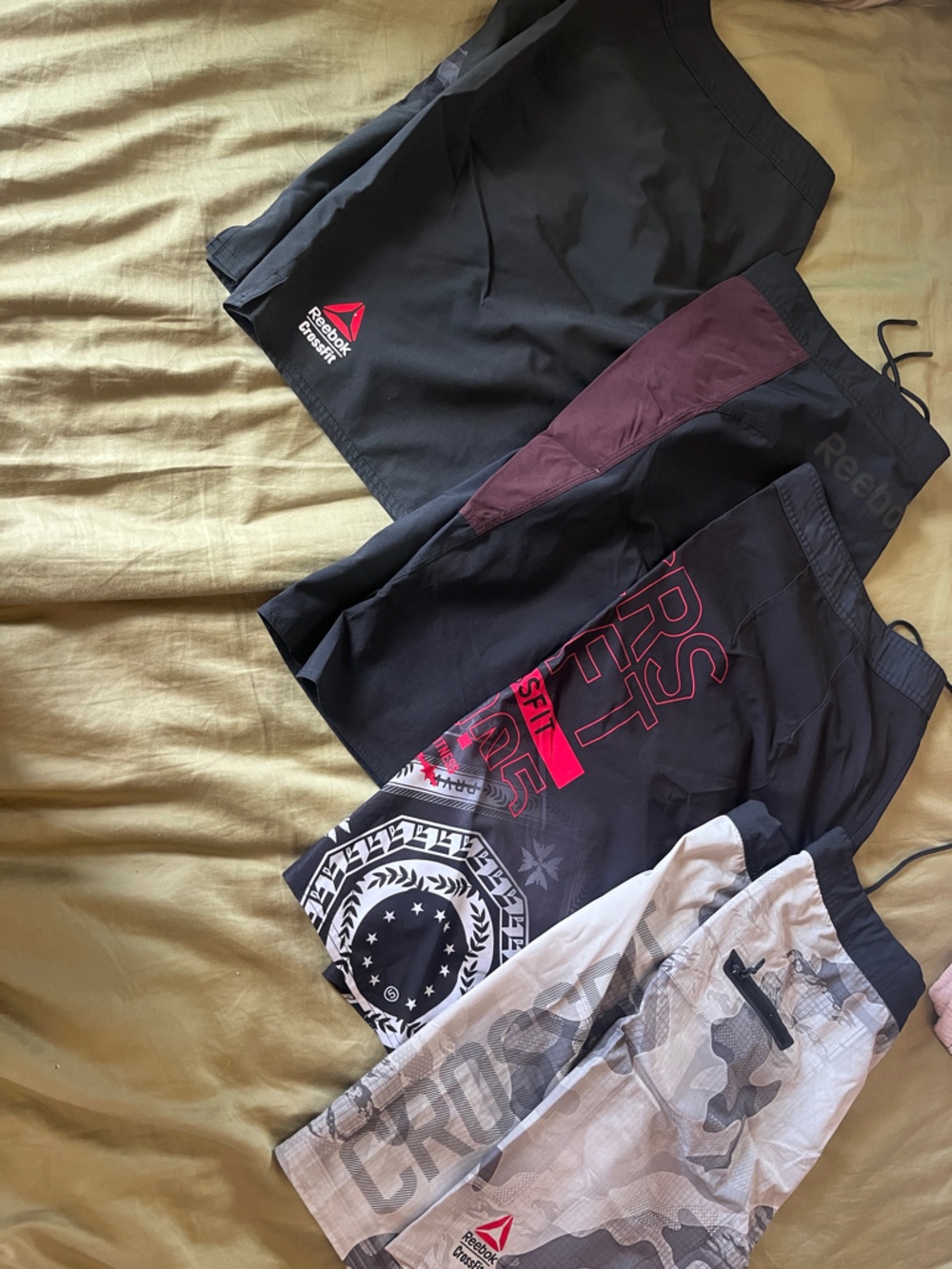 Reebok Men's Black, Gray, Burgundy Training Shorts Pack
